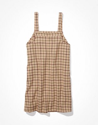 AE Plaid Overall Mini Dress