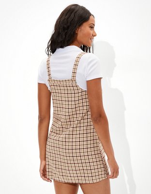 AE Plaid Overall Mini Dress