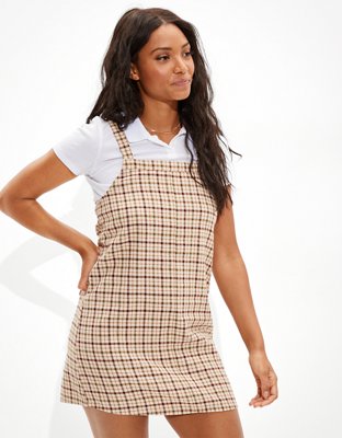 AE Plaid Overall Mini Dress