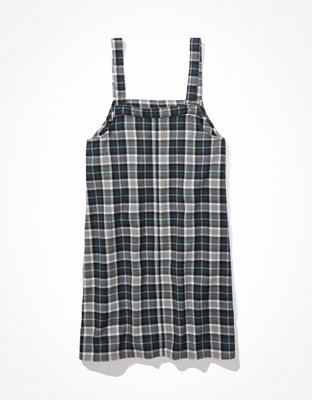 AE Plaid Overall Mini Dress