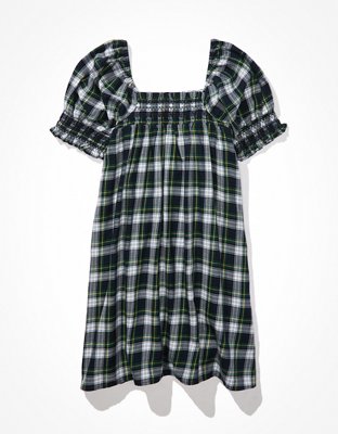 green plaid babydoll dress Dreaming Of The Day Emerald Plaid Babydoll Dress, X-Large - The Mint Julep Boutique
