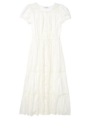 Женские платья American Eagle AE Lace Short-Sleeve Midi Dress — фото 3