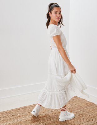 Женские платья American Eagle AE Lace Short-Sleeve Midi Dress — фото 2