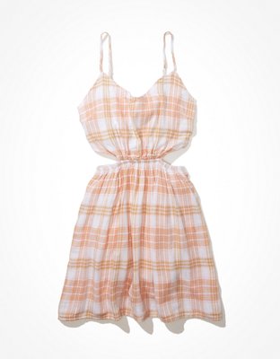 ae plaid babydoll mini dress AE Plaid Babydoll Dress