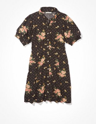 Женские платья American Eagle AE Puff Sleeve Shirt Dress — фото 3