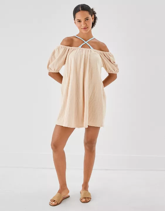 AE Beachy Puff-Sleeve Mini Dress