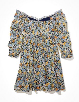 AE Floral Puff Sleeve Mini Dress
