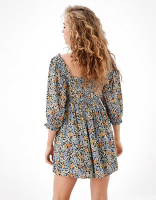 AE Floral Puff Sleeve Mini Dress