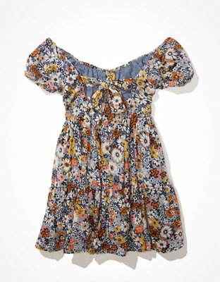 AE Floral Button-Front Mini Dress