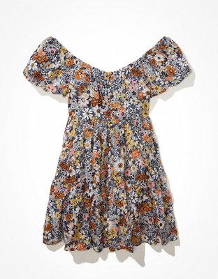 AE Floral Button-Front Mini Dress