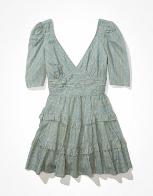 AE Ruched Fit & Flare Mini Dress | American Eagle