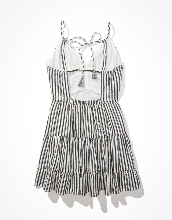 AE Striped Strappy Babydoll Mini Dress