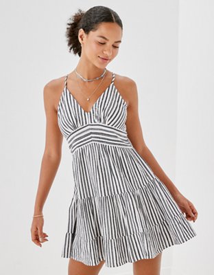 AE Striped Strappy Babydoll Mini Dress