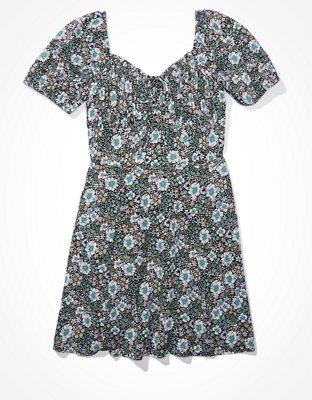 ae ruched fit & flare mini dress AE x Stagecoach Ruched Mini Dress Women's Yellow S