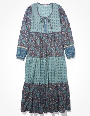 Женские платья American Eagle AE Mixed Print Long-Sleeve Midi Dress — фото 4