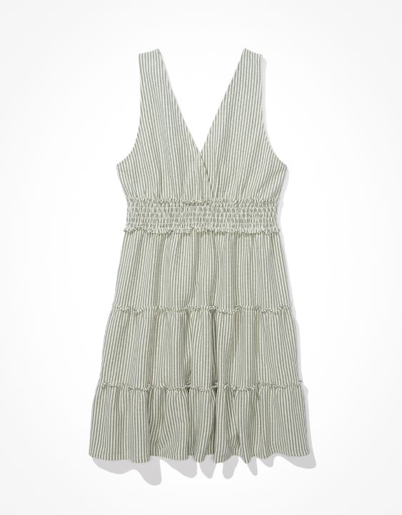 AE Striped V-Neck Knit Mini Dress