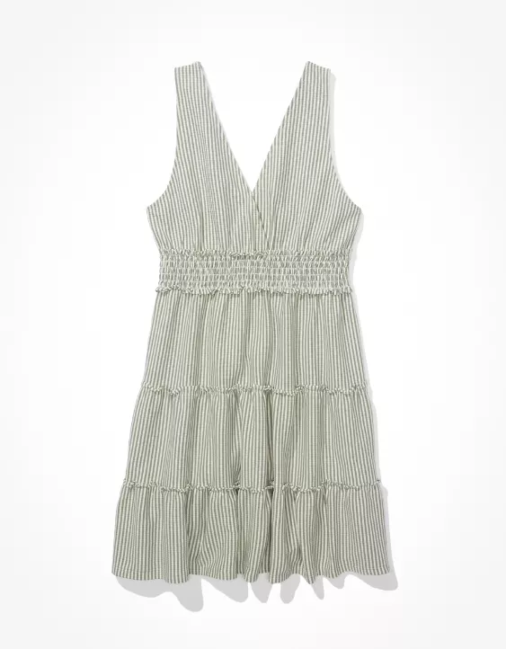 AE Striped V-Neck Knit Mini Dress