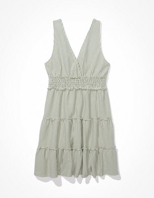 AE Striped V-Neck Knit Mini Dress