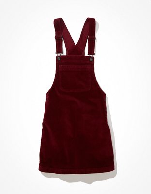 burgundy overall dress outfit Ruffle Overall Modest Dress By Brigitte Brianna