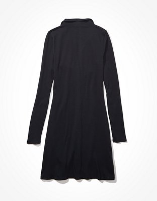 AE Ruched Knit Button-Front Mini Dress