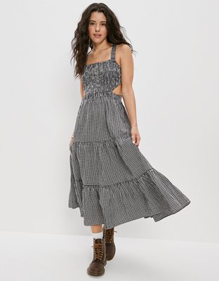 AE Smocked Cut-Out Midi Dress
