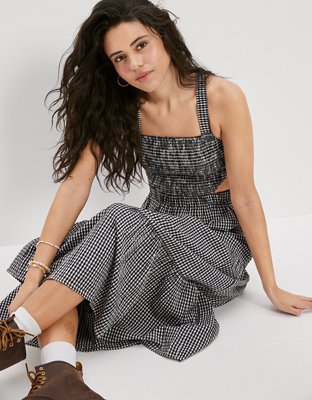 aerie smocked cut out mini dress Aerie Smocked Cut Out Mini Dress