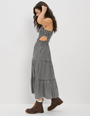 AE Smocked Cut-Out Midi Dress
