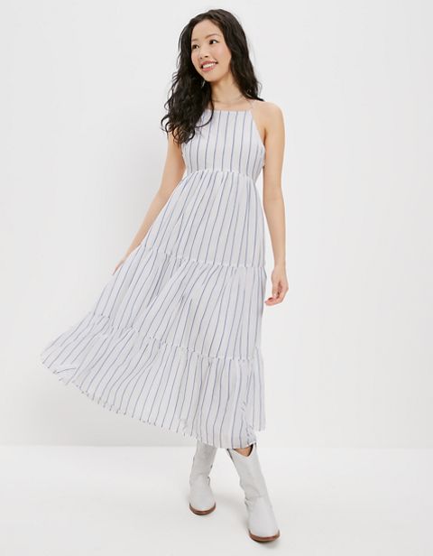 Женские платья American Eagle AE Striped Apron Neck Midi Dress
