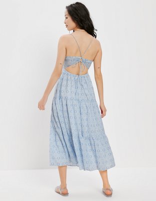 AE Floral Apron Neck Midi Dress