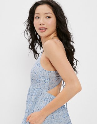AE Floral Apron Neck Midi Dress