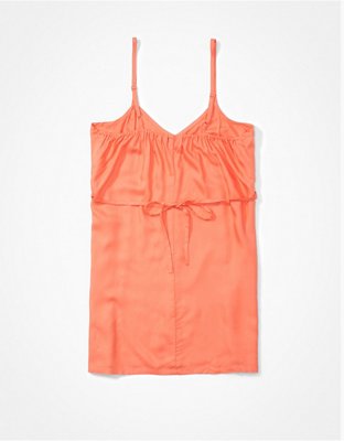 AE Button-Front V-Neck Mini Dress