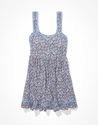 AE Floral Tie-Sleeve Smocked Mini Dress | American Eagle