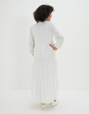 AE Long-Sleeve Midi Shirt Dress