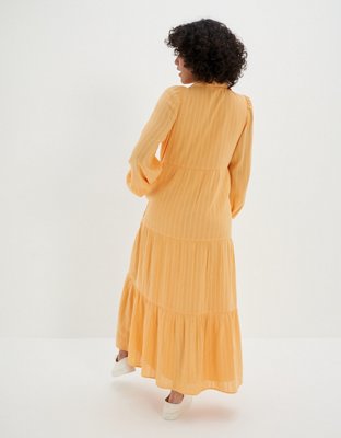 AE Long-Sleeve Midi Shirt Dress