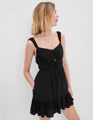 AE Silky Tie-Front Mini Dress