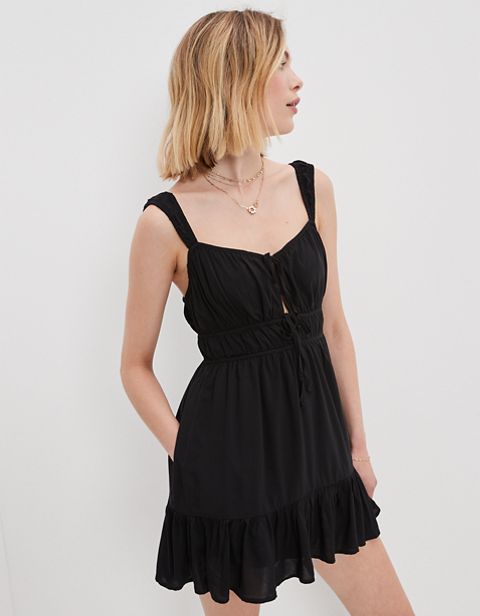 Женские платья American Eagle AE Silky Tie-Front Mini Dress