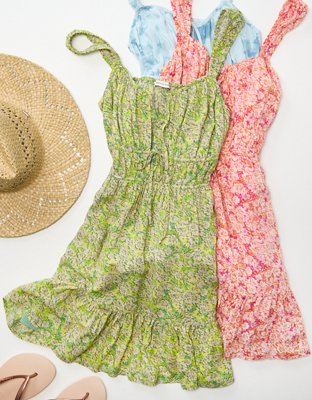 AE Silky Tie-Front Mini Dress