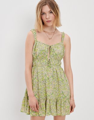 Forever 21 floral tie front shop fit and flare mini dress