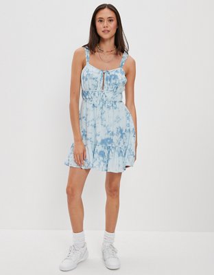 AE Silky Tie-Front Mini Dress