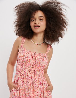 AE Silky Tie-Front Mini Dress