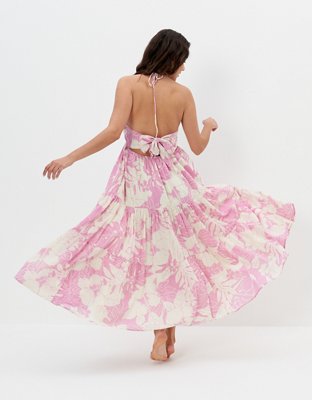 AE Ruched Halter Midi Dress