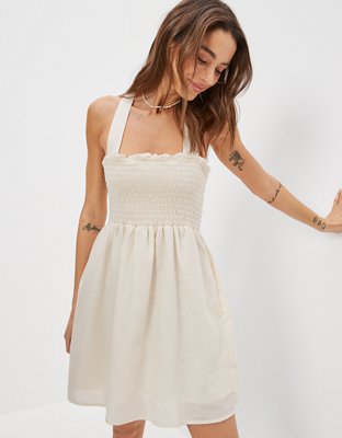 AE Smocked Cross-Back Mini Dress