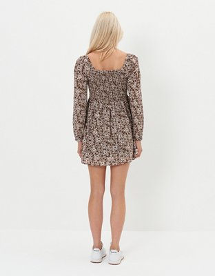 AE Smocked Long-Sleeved Mini Dress