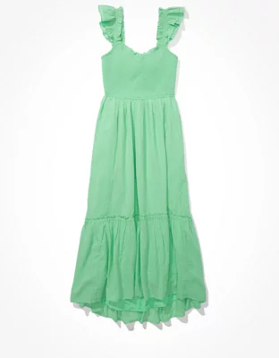 AE Flutter Sleeve Smocked Midi Dress