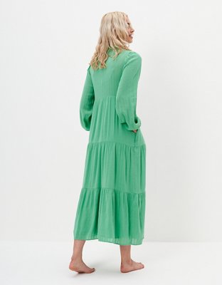 AE Button-Up Midi Shirt Dress