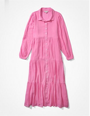 AE Button-Up Midi Shirt Dress