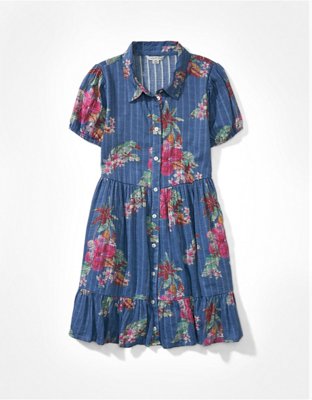 AE Button-Up Mini Shirt Dress