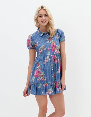 AE Button-Up Mini Shirt Dress