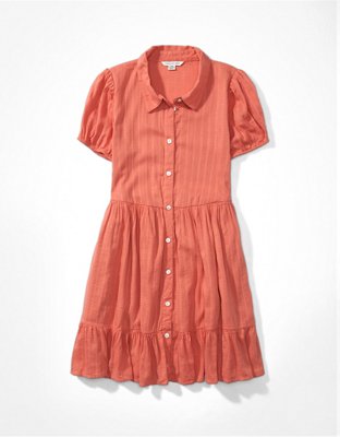 AE Vestido Corto Camisero con Botones