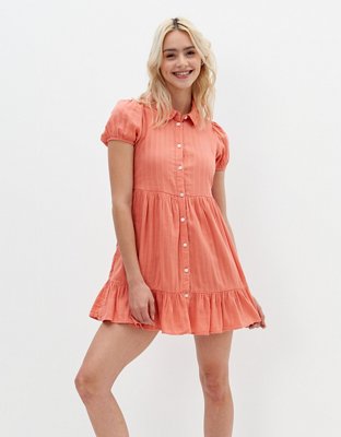 Mini button store up dress